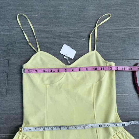 NWT ZARA Combination Poplin Yellow Maxi Dress Size M 5644/359 Bustier Drop Waist - Picture 15 of 16